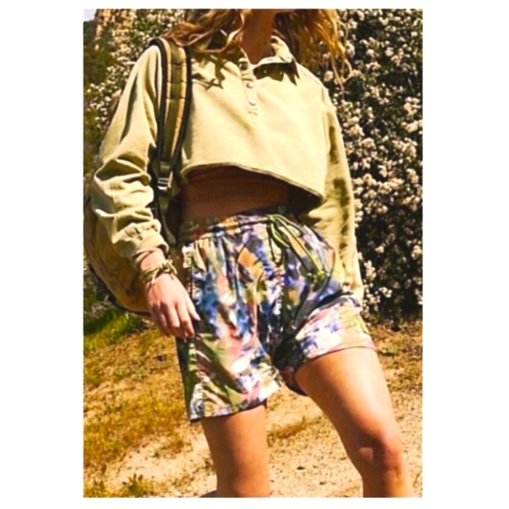 Free people movement color burst hiking shorts nwot boho tie dye spring workout